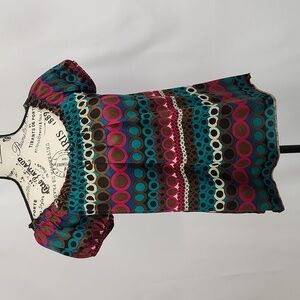 Kristin Nicole Multicolored Circle Shirt, Medium